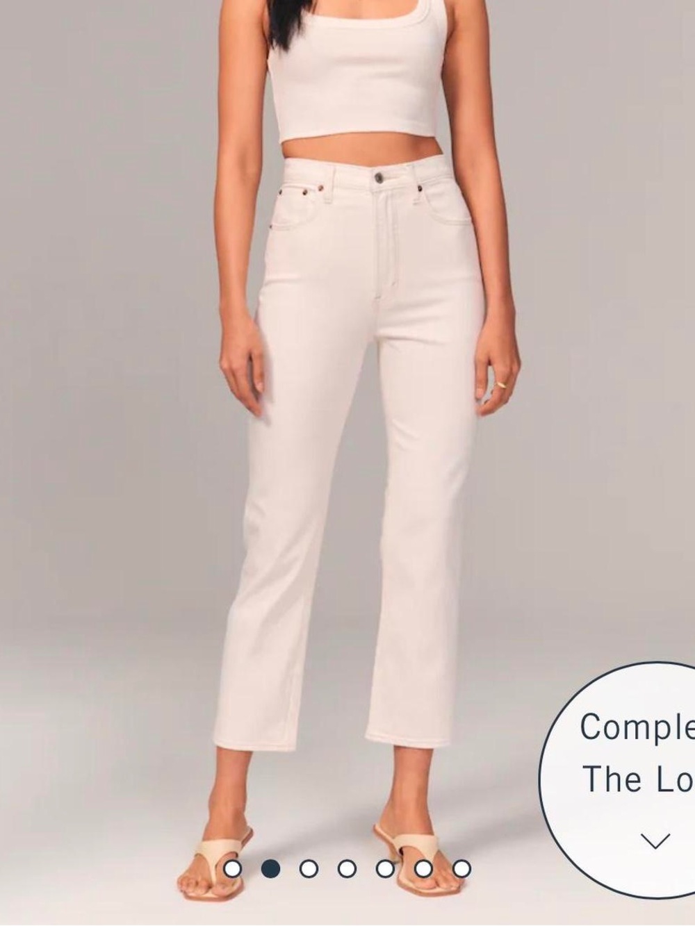 Abercrombie & Fitch The Ankle Straight Ultra High Rise Jeans in White